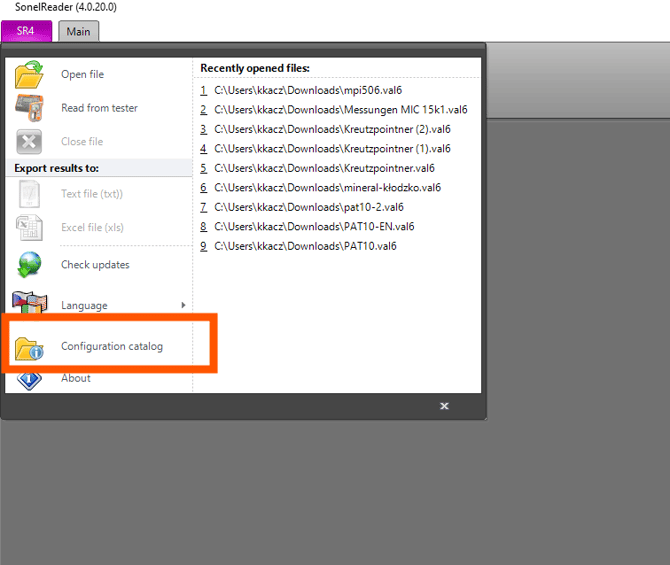 SR - configuration catalog